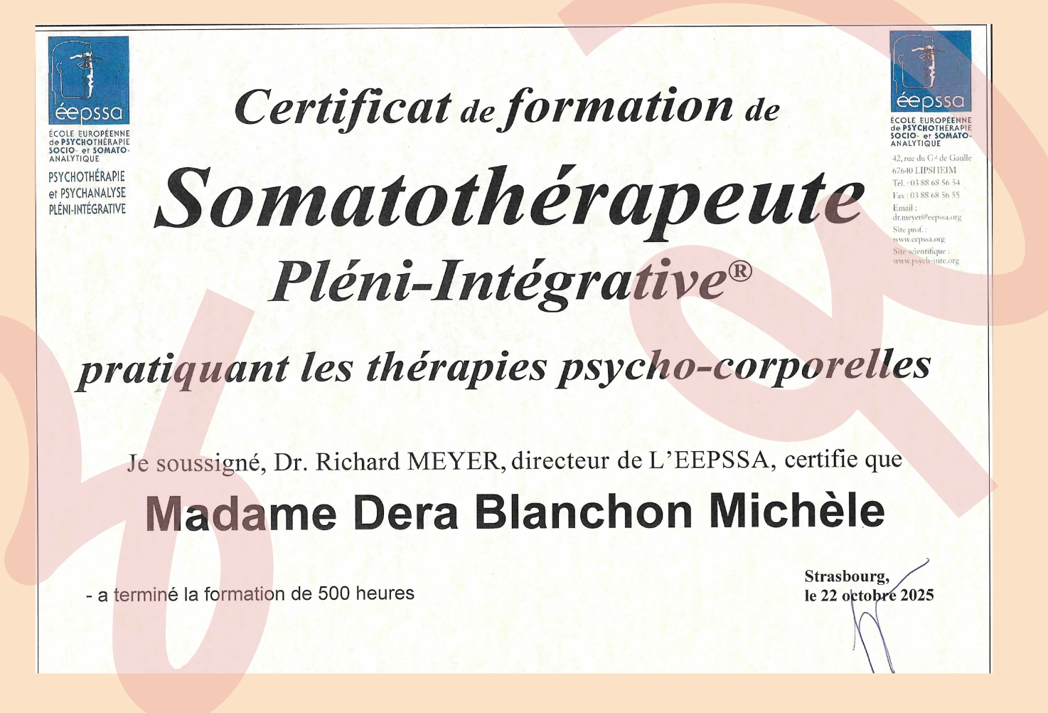 Accompagnement psychocorporel et somatothérapeutique