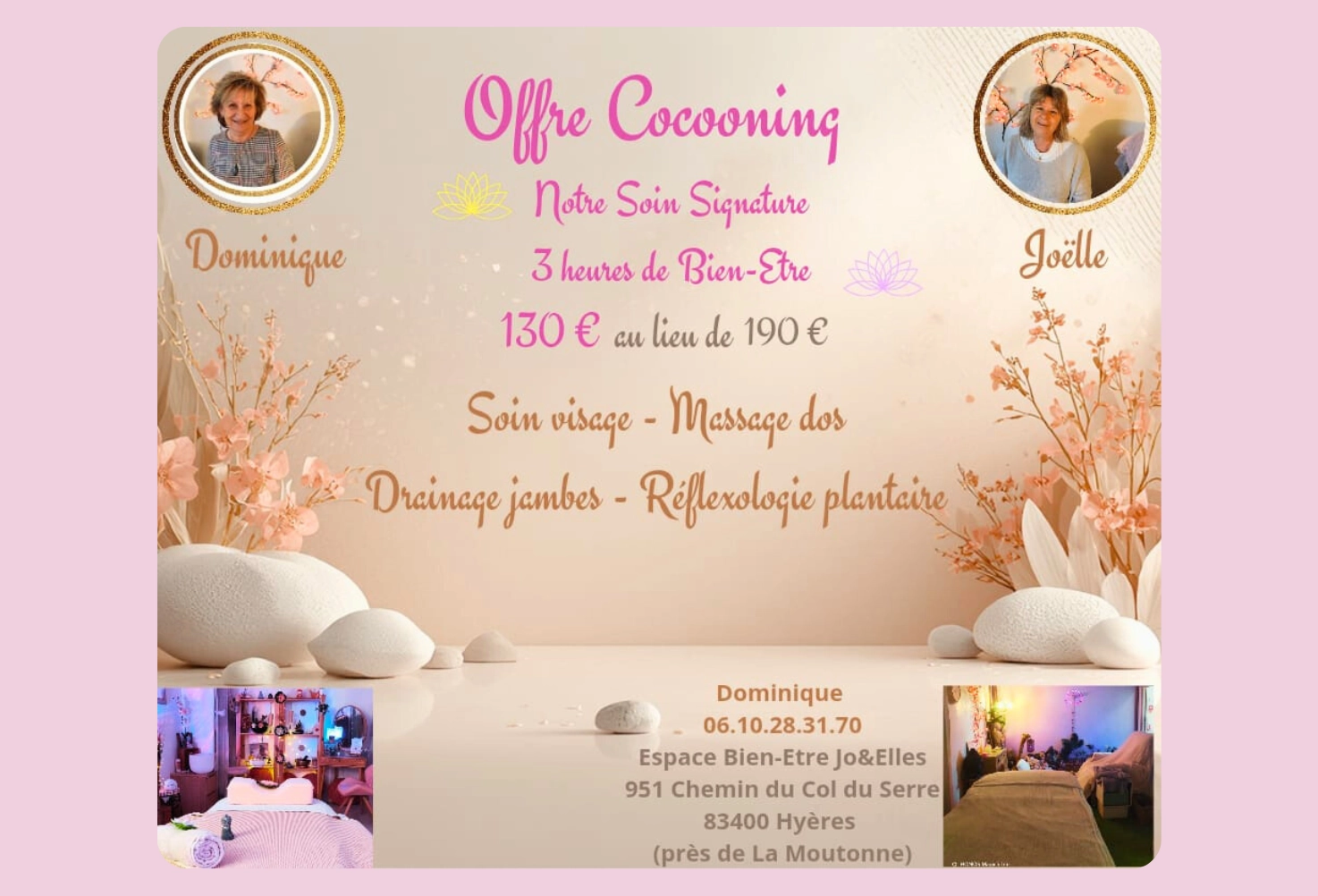 Besoin de détente à Hyères ? Offre cocooning 3h massage et réflexologie